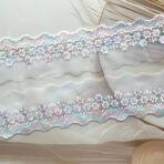 ZariWork 3 Inch Multicolor Organza Net Lace Border