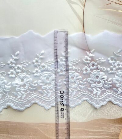 ZariWork 5 Inch White Organza Net Lace Borders