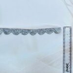 ZariWork 1 Inch Silver Border Stone Lace Size