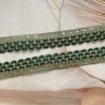 ZariWork 2 Inch Dark Green Cutwork Border Embroidery Laces