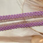 ZariWork 2 Inch Purple Cutwork Border Embroidery Laces