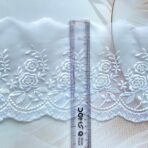 ZariWork 5 Inch White Net Flower Organza Lace Borders