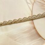 ZariWork 1 Inch Gold Handwork Pearl Mirror Lace