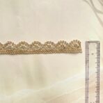 ZariWork 1 Inch Gold Handwork Pearl Mirror Lace Size