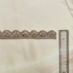 ZariWork 1 Inch Rose Gold Handwork Pearl Mirror Lace Size