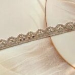 ZariWork 1 Inch Rose Gold Handwork Pearl Mirror Laces