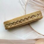 ZariWork 2 Inch Golden Round Flower Sequence Lace Border Main