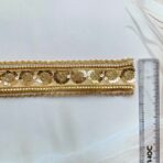 ZariWork 2 Inch Golden Round Flower Sequence Lace Border Size