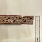 ZariWork 2 Inch Maroon Velvet Sequence Lace Border Size