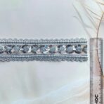 ZariWork 2 Inch Silver Round Flower Sequence Lace Border Size