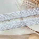 ZariWork 2 Inch White Net Organza Lace Borders