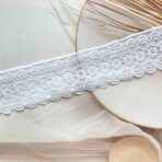 ZariWork 3 Inch White Net Flower Organza Lace