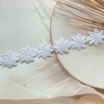 ZariWork 4 CM White Star Cotton Lace Border