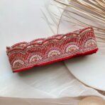 Zariwork 7 CM Red Valvet Sequence Lace Border