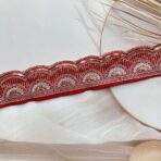 Zariwork 7 CM Red Valvet Sequence Lace Border Size