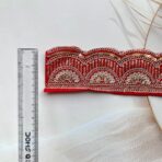 Zariwork 7 CM Red Valvet Sequence Lace Border Sizes