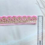 ZariWork 2 Inch Flower Baby Pink Embroidery Lace Size