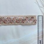 ZariWork 2 Inch Flower Design Anmol Golden Sequence Lace Size