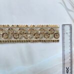 ZariWork 2 Inch Flower Design Golden Sequence Laces