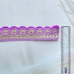 ZariWork 2 Inch Flower Purple Embroidery Lace Size