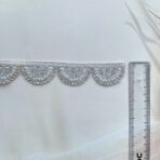 Zariwork 2 Inch Silver Stone Cutwork Pearl Lace Size