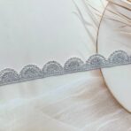 Zariwork 2 Inch Silver Stone Cutwork Pearl Laces