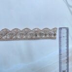 ZariWork 2 Inch Hanwork Cut Golden Stone Lace Size