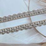 ZariWork 2 Inch Hanwork Cut Golden Stone Laces