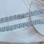ZariWork 2 Inch Hanwork Cut Silver Stone Laces
