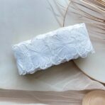 3 Inch White Flower Design Sequence Lace Border